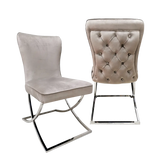 Hugo Taupe Plush Velvet Set of 6 Dining Chairs - Pendle Village Furniture